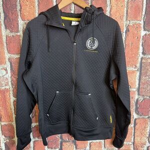 Nike Jacket Mens XL Black Yellow Dri Fit Full Zip Up Livestrong Hooded